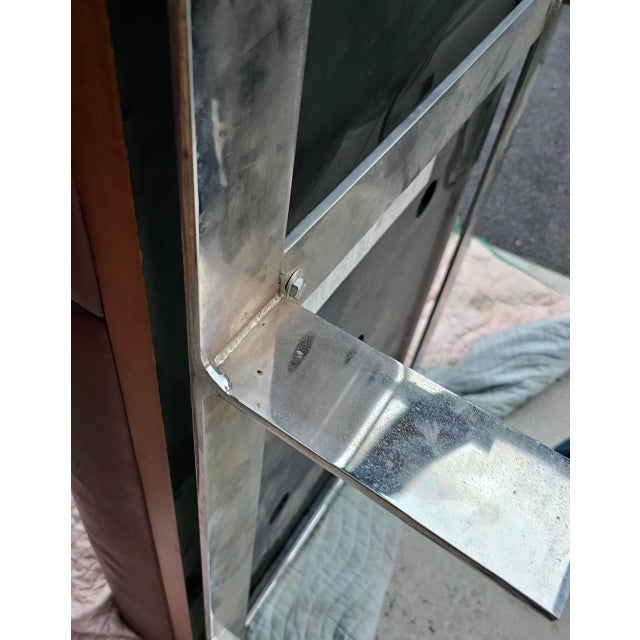 Metal Late 20th Century David Edward Leather and Chrome Bench For Sale - Image 7 of 10