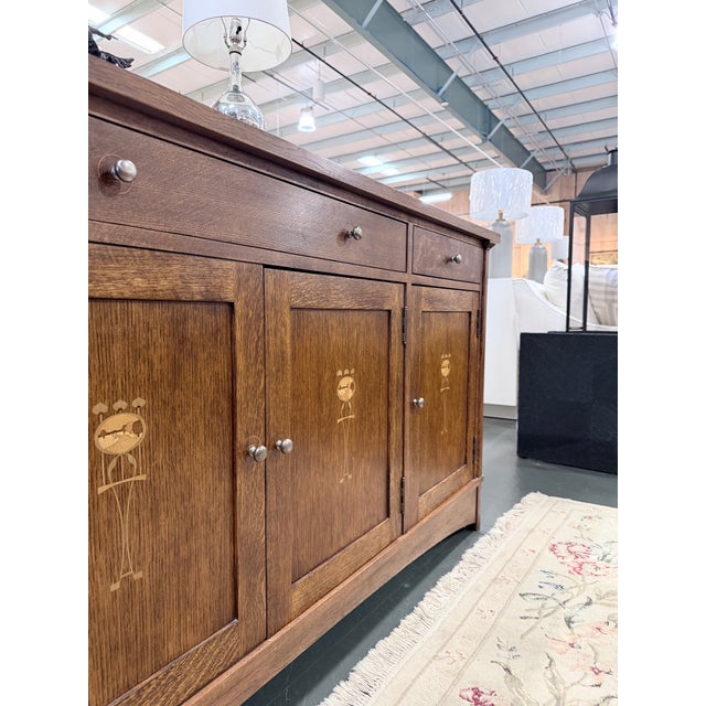 Late 20th Century Late 20th Century Stickley Harvey Ellis Mission Oak Four Door Buffet Sideboard For Sale - Image 5 of 12