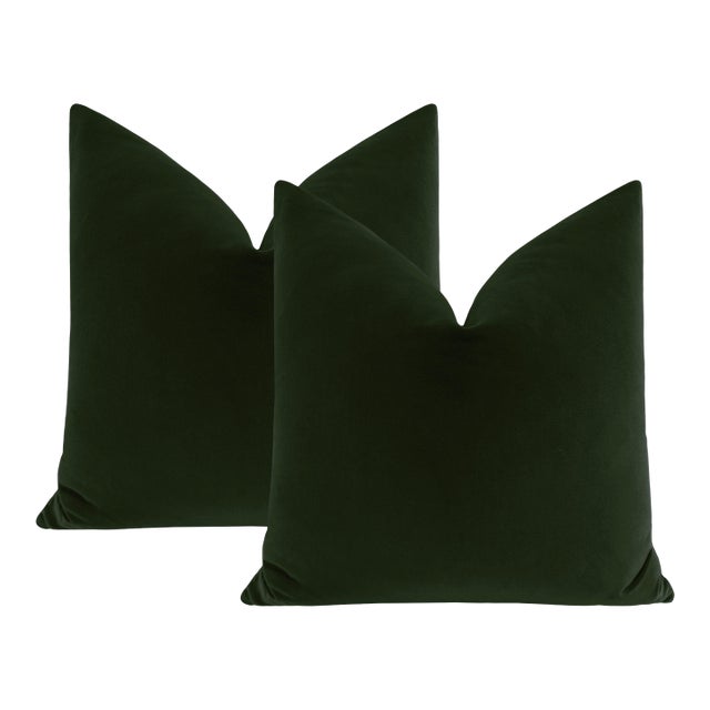22" Fern Designer Velvet Pillows - a Pair For Sale