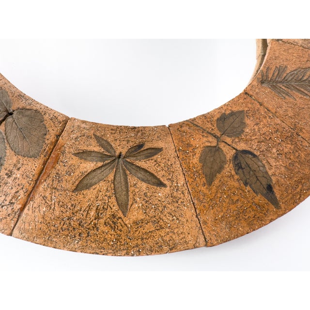 Glass Terracotta Botanical Tile Mirror in the Style of Roger Capron, France For Sale - Image 7 of 13