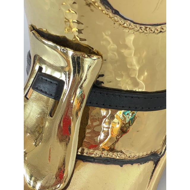 English Brass Boot Umbrella Stand, 1950s For Sale - Image 14 of 17