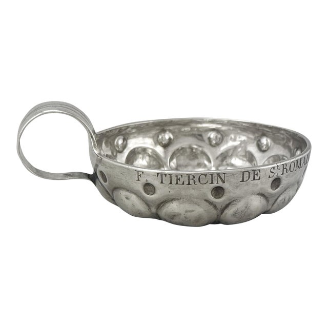 First Standard (950/1000) Solid Silver Wine Taster, Tastevin, or Sommelier Cup, Paris, Circa 1846 For Sale