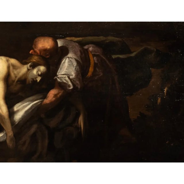 Paint Italian Early 17th Century Renaissance Baroque Oil Painting Entombment of Christ Attributed to Daniele Crespi For Sale - Image 7 of 12