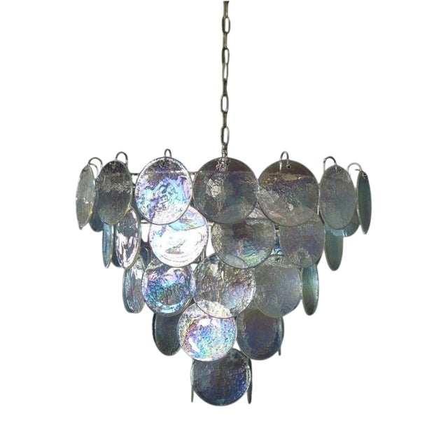Murano Glass Discs Chandelier, 1990 For Sale