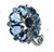 Vintage silver-plated pear-cut sapphire crystal brooch, 1950s. Stylized stem and blossom design , slightly domed,...