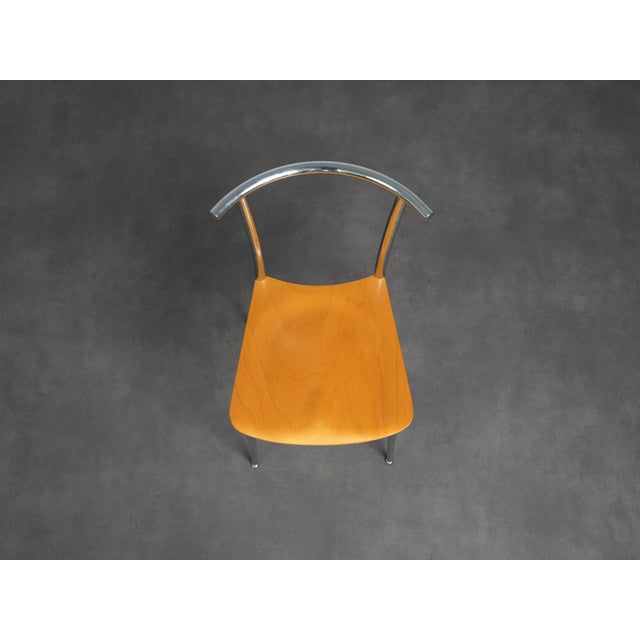 Wood Postmodern Chrome Dining Chairs from Segis, Italy, 1990s, Set of 4 For Sale - Image 7 of 11