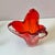 Vintage 1950's Free Form Red Glass Vase For Sale - Image 4 of 4