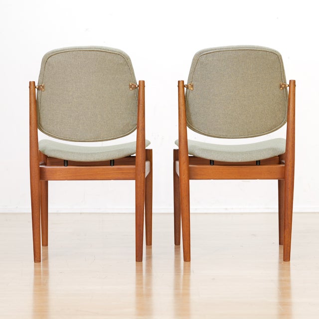 1960s Set of Six Danish Modern Model 203 Dining Chairs Arne Vodder for France & Son For Sale - Image 14 of 15