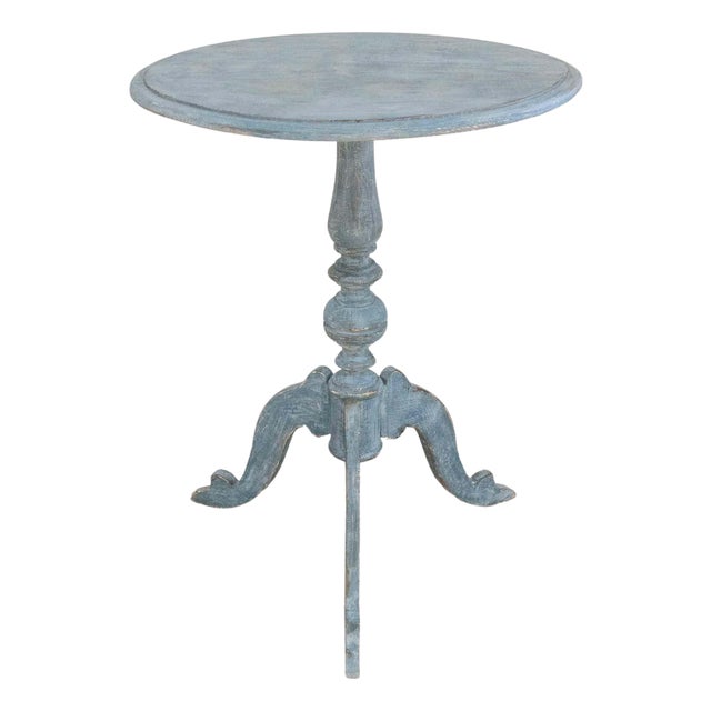 19th Century Swedish Tripod Oval Table in Original Painted Finish For Sale