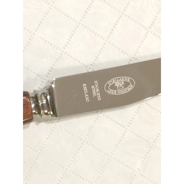 Mid Century Atkinson Brothers Celebrated Cutlery Milton Works Steak Knives Made in Sheffield, England - Set of 6 For Sale - Image 10 of 13
