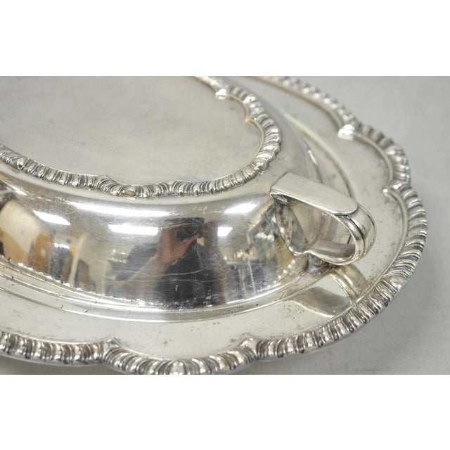 Sheffield Vintage Sheffield Victorian Silver Plated Covered Vegetable Serving Dish For Sale - Image 4 of 12