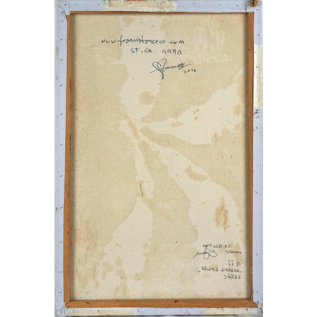 Textile "Perfect Empire #11", Classical Roman Male Sculpture Figurative Study on Red by Francis Tanseco For Sale - Image 7 of 7