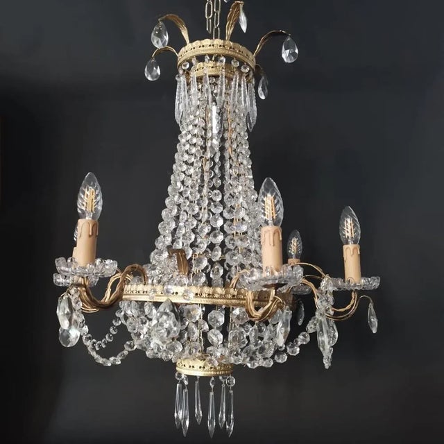 Lüstre a Corbeille Chandelier, 1890s For Sale - Image 5 of 11