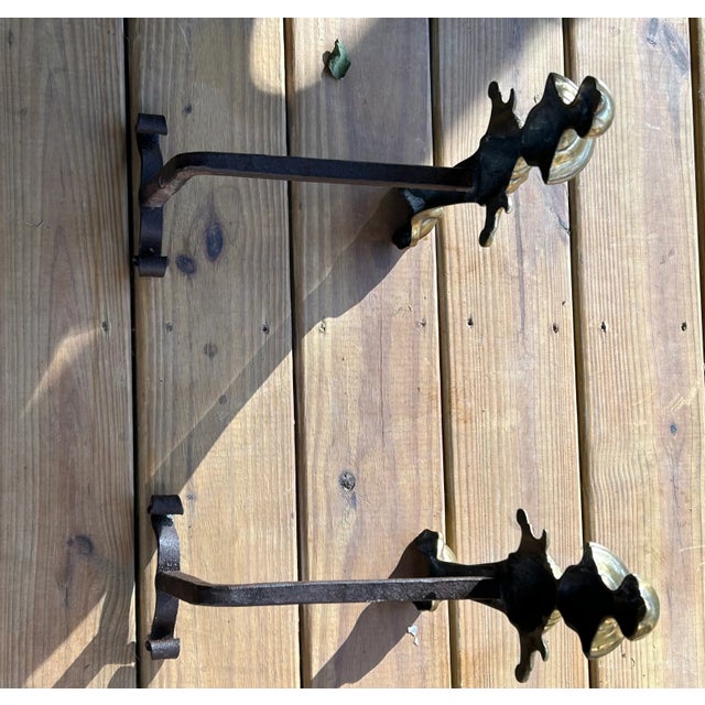 English Chippendale Fireplace Andirons With Ball and Claw Feet For Sale - Image 4 of 4