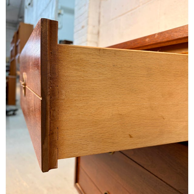 Mid 20th Century Modern Nine Drawer Walnut Dresser For Sale - Image 10 of 16