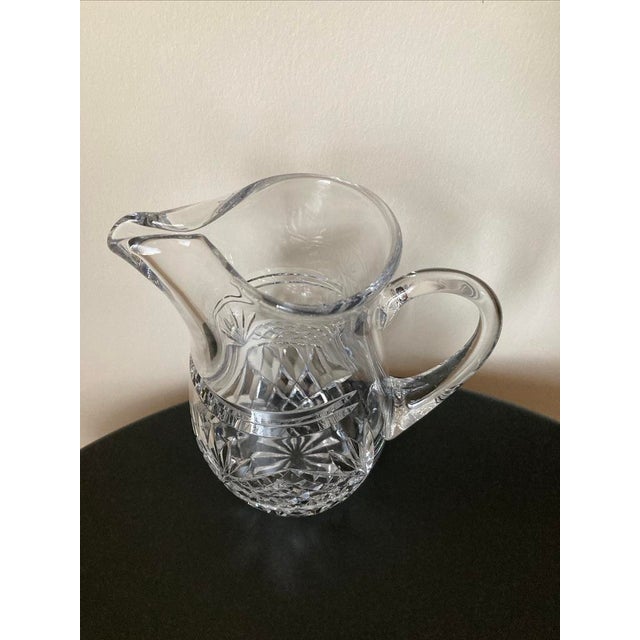 Art Deco Early 20th Century Galway Irish Water Crystal Pitcher Blown Glass Design For Sale - Image 3 of 18