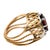 1960s 4.65 Carat Spessartine Garnet Diamond Lattice Wide Band 18k Two Tone Gold Ring, Size 4.5 For Sale In Miami - Image 6 of 11