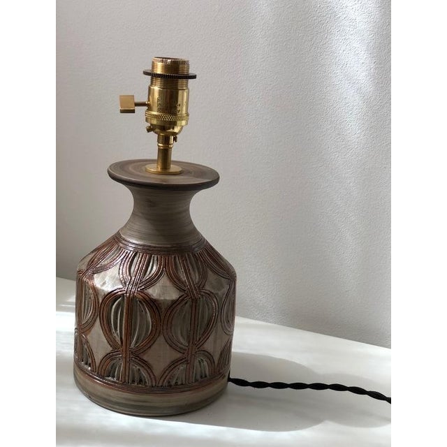 Ceramic Italian Brown Ceramic Table Lamp, 1960s For Sale - Image 7 of 11