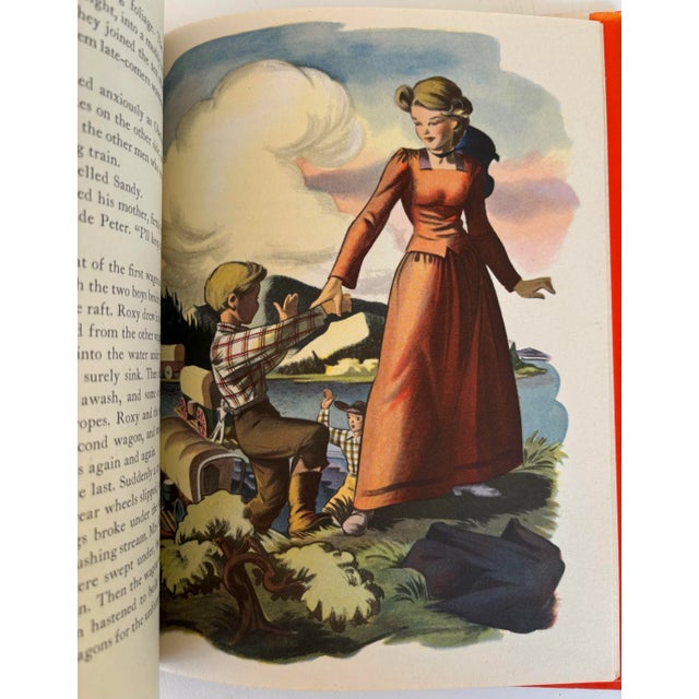 The Covered Wagon Hardcover in Dust Jacket by May McNeer Illustrations by Florian 1944 For Sale - Image 12 of 12