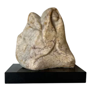 Vintage Carved Marble Abstract Native American Sculpture