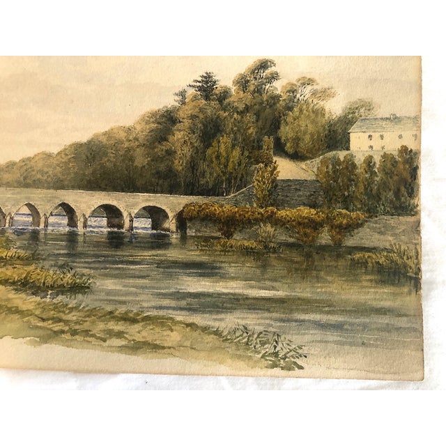 Early 19th-Century Irish Landscape of Leixlip Bridge Over the River Liffey, County Kildare For Sale - Image 4 of 5