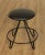 High Quality Vintage Wrought Iron Stool with Vinyl Seat, Most Likely ATTRIBUTED TO Frederic Weinberg (Not Labeled)