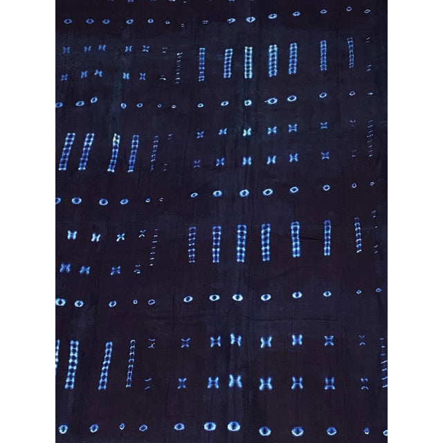 Fine Indigo Cloth - Mossi Tribe Burkina Faso 54" H by 42" W For Sale - Image 4 of 5