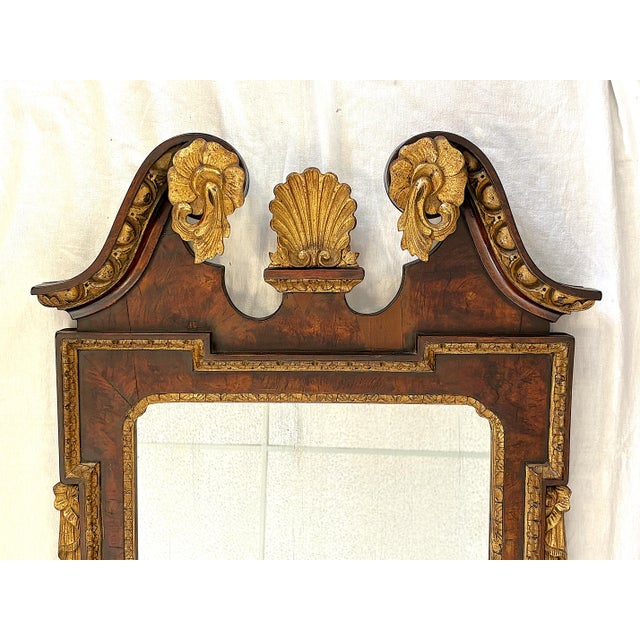 Awesome antique English solid wood wall mirror from the 1800's. The English George II style mirror is made of solid...