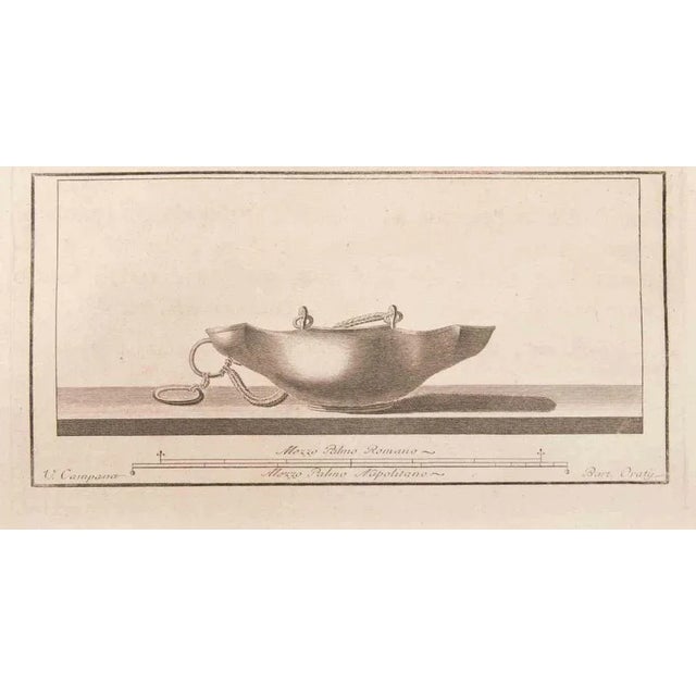 Oil lamp to hang is an etching realized by vincenzo campana (1730-1806). The etching belongs to the print suite...
