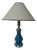 Mid-Century Blue Ceramic Wooden Table Lamp, 1960s For Sale