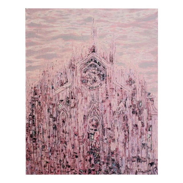 Kristine Kvitka, The Cathedral in Pink, Oil on Canvas, 2010 For Sale