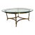 Mid Century LaBarge Petite Oval Brass and Glass Coffee Table For Sale