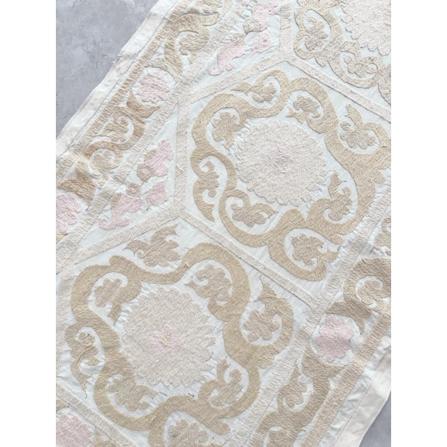 Textile Embroidered Large Suzani Large Wall Decor From Bukhara - 2'6'' X 11'10'' For Sale - Image 7 of 9