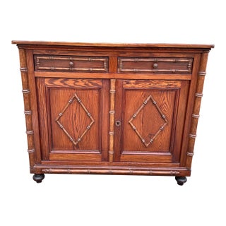 19th Century Faux Bamboo Cupboard For Sale