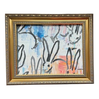 Hunt Slonem Bunnies Fragment, Framed For Sale