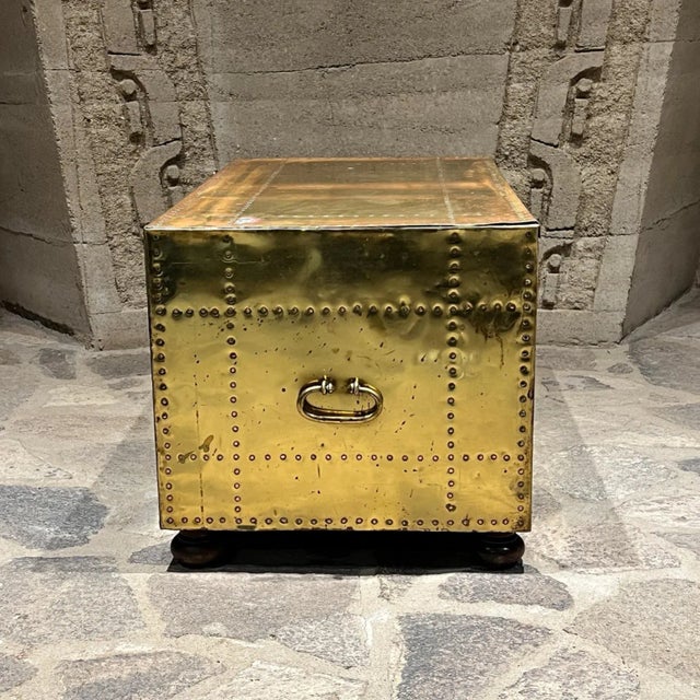 1970s 1970s Brass Chest of Drawers by Sarried Ltd, Mid-Century Modern, Spain For Sale - Image 5 of 12