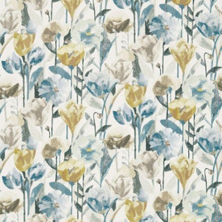 Harlequin Verdaccio Fabric in Mustard/Maize/Seal For Sale