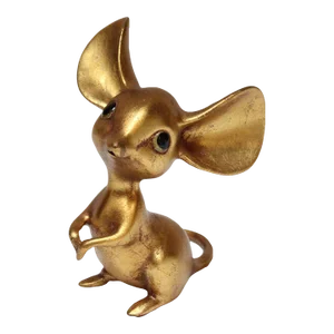Vintage Gold Leaf Ceramic Mouse by Freeman McFarlin Potteries