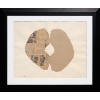 Conrad Marca-Relli "Ibiza" Brown and Neutral-Toned Abstract Minimalist News Print Collage Ed. 12/35, 1968 For Sale