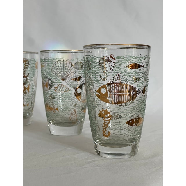 Mid-Century Modern 1950s Mid-Century Modern Marine Life Highball Glasses by Libbey - Set of 6 For Sale - Image 3 of 8