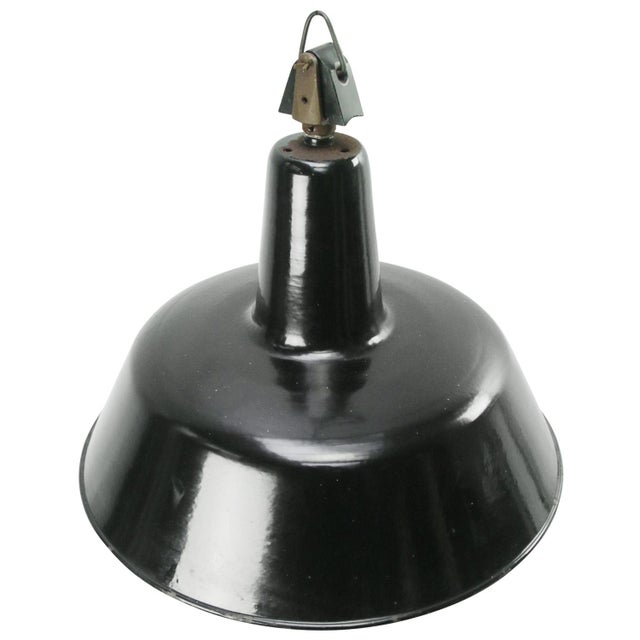 Dutch industrial hanging lamp by Philips Black enamel white interior E27/E26 I have official proof of authenticity such as...
