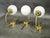 Vintage Brass and Opaline Glass Wall Lights by Kamenický Šenov, 1970s, Set of 3 For Sale - Image 3 of 12