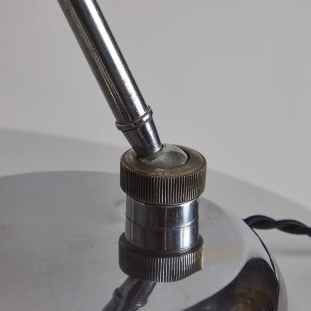 Metal 1940s Giovanni Michelucci Chrome Ministerial Table Lamp for Lariolux For Sale - Image 7 of 12