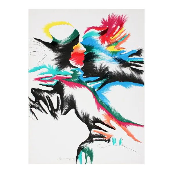 1980 Marisol Escobar 'Blackbird Love' Contemporary Multicolor Usa Lithograph For Sale