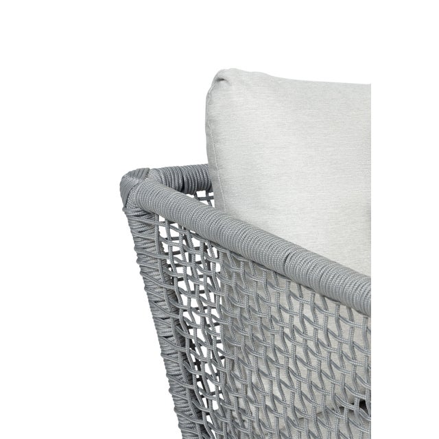 Cypress Teak Wood Outdoor Arm Chair With Gray Rope Design For Sale - Image 10 of 12