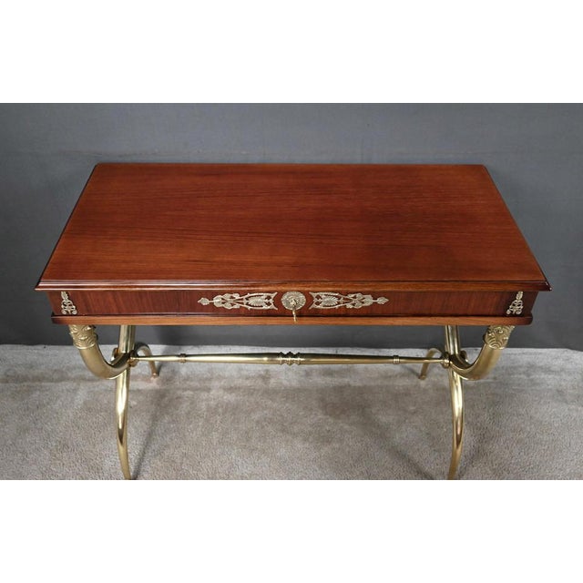 Empire Style Mahogany Veneer Console Table, Early 20th Century For Sale - Image 5 of 18