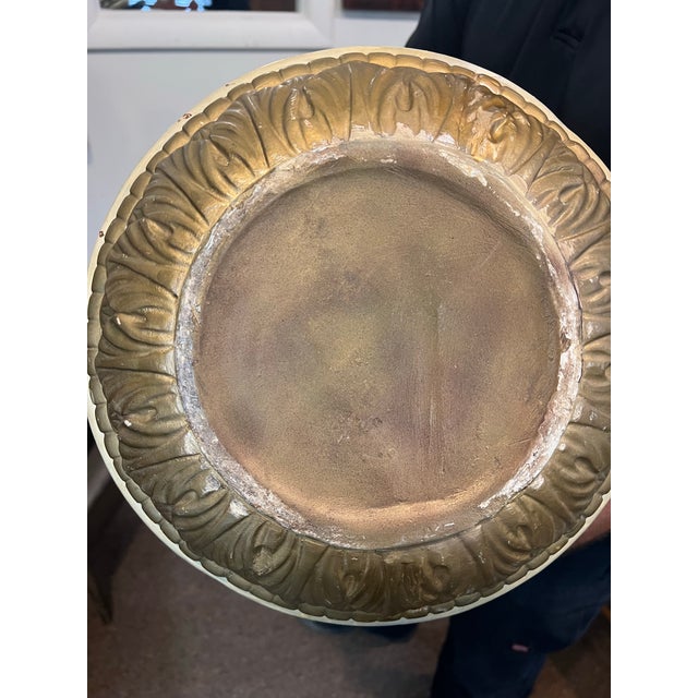 1950's Italian Plaster Cherub Pedestal Jardinier Gold For Sale - Image 6 of 12
