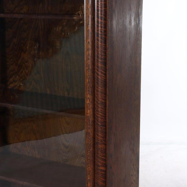 Arts & Crafts Oak Single Door Clawfoot Bookcase With Reeded Columns C1920 For Sale - Image 4 of 11