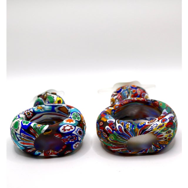 Mid-Century Murano Millefiori Glass Owl Napkin Rings - A Pair For Sale - Image 10 of 14