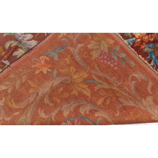 Brown Doris Leslie Blau Vintage Spanish Savonnerie Rug (size adjusted) For Sale - Image 8 of 8